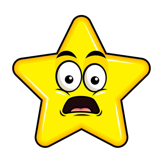 Shocked star emoticon. PNG - JPG and vector EPS file formats (infinitely scalable). Image isolated on transparent background.