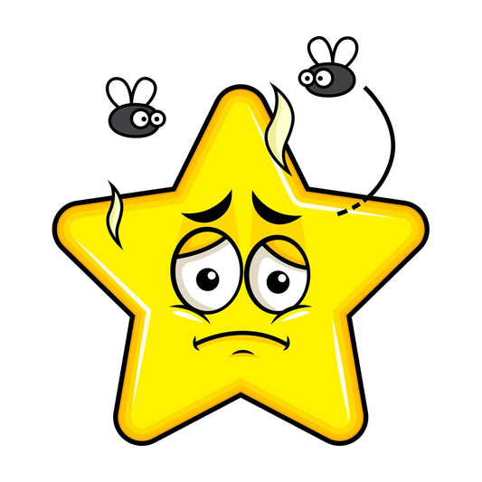 Stinky star going bad emoticon. PNG - JPG and vector EPS file formats (infinitely scalable). Image isolated on transparent background.