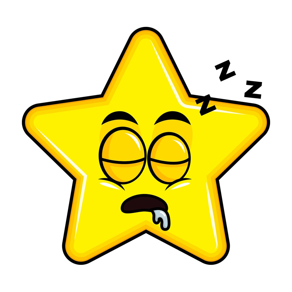 Sleeping star emoticon. PNG - JPG and vector EPS file formats (infinitely scalable). Image isolated on transparent background.
