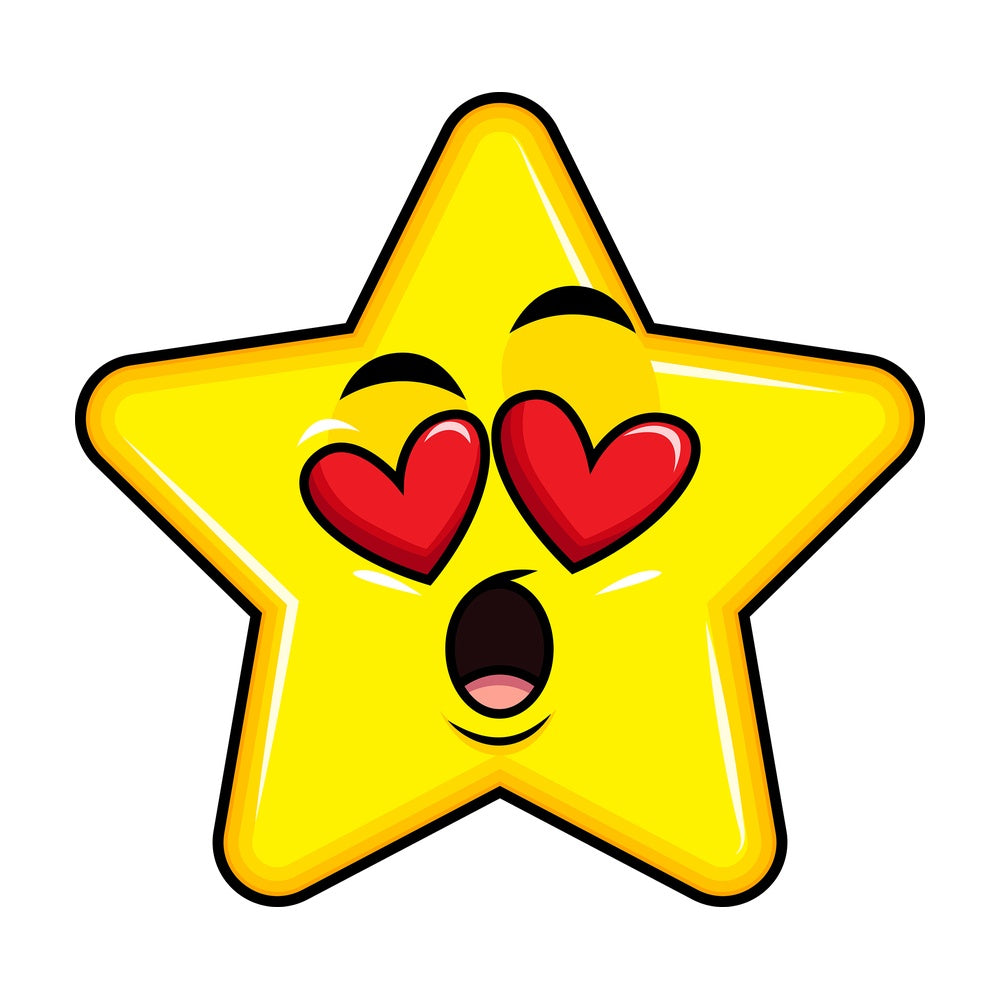 In love star emoticon. PNG - JPG and vector EPS file formats (infinitely scalable). Image isolated on transparent background.