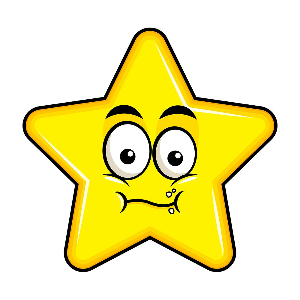 Chewing star emoticon. PNG - JPG and vector EPS file formats (infinitely scalable). Image isolated on transparent background.
