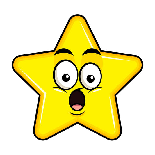 Surprised star emoticon. PNG - JPG and vector EPS file formats (infinitely scalable). Image isolated on transparent background.