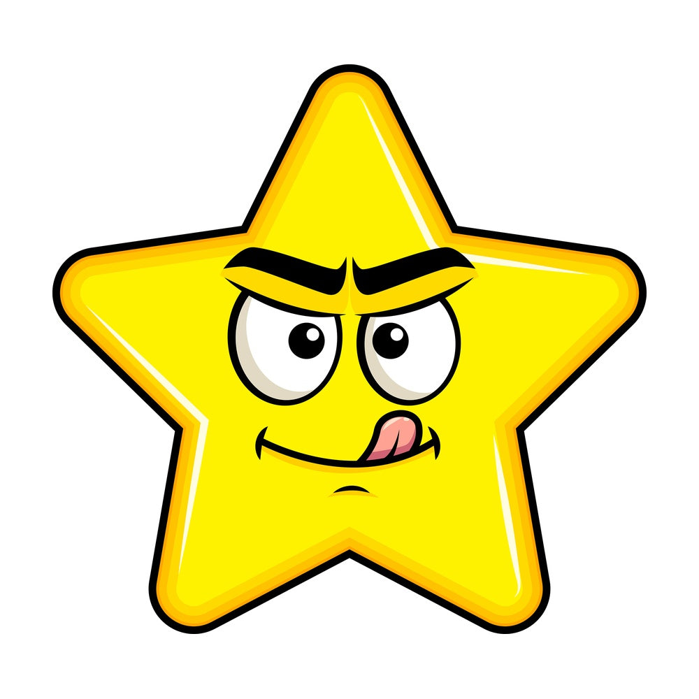 Evil look star emoticon. PNG - JPG and vector EPS file formats (infinitely scalable). Image isolated on transparent background.