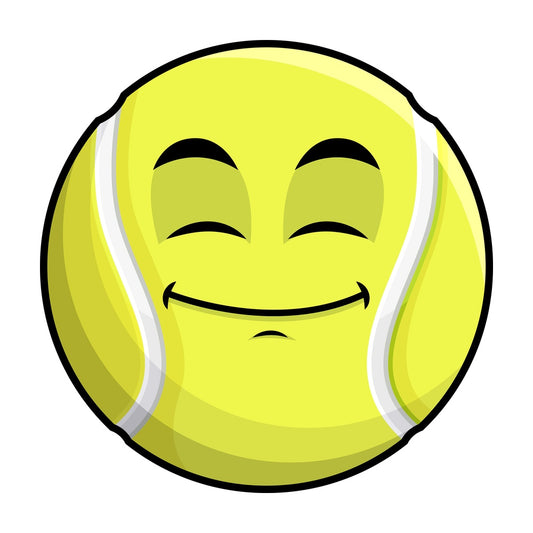 Happy looking tennis ball emoticon. PNG - JPG and vector EPS file formats (infinitely scalable). Image isolated on transparent background.