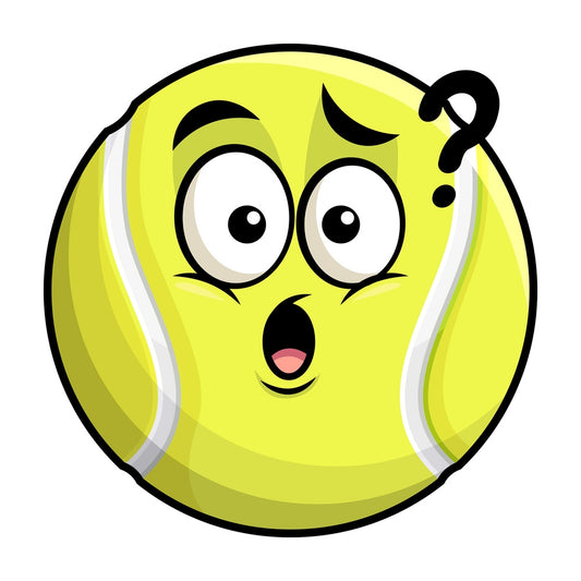 Confused tennis ball emoticon. PNG - JPG and vector EPS file formats (infinitely scalable). Image isolated on transparent background.