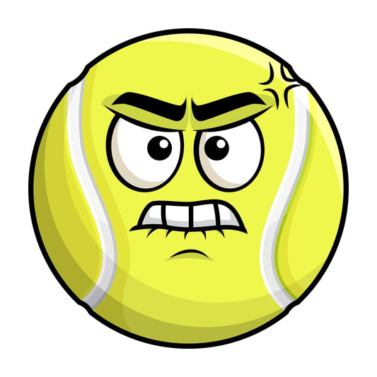 Angry tennis ball emoticon. PNG - JPG and vector EPS file formats (infinitely scalable). Image isolated on transparent background.