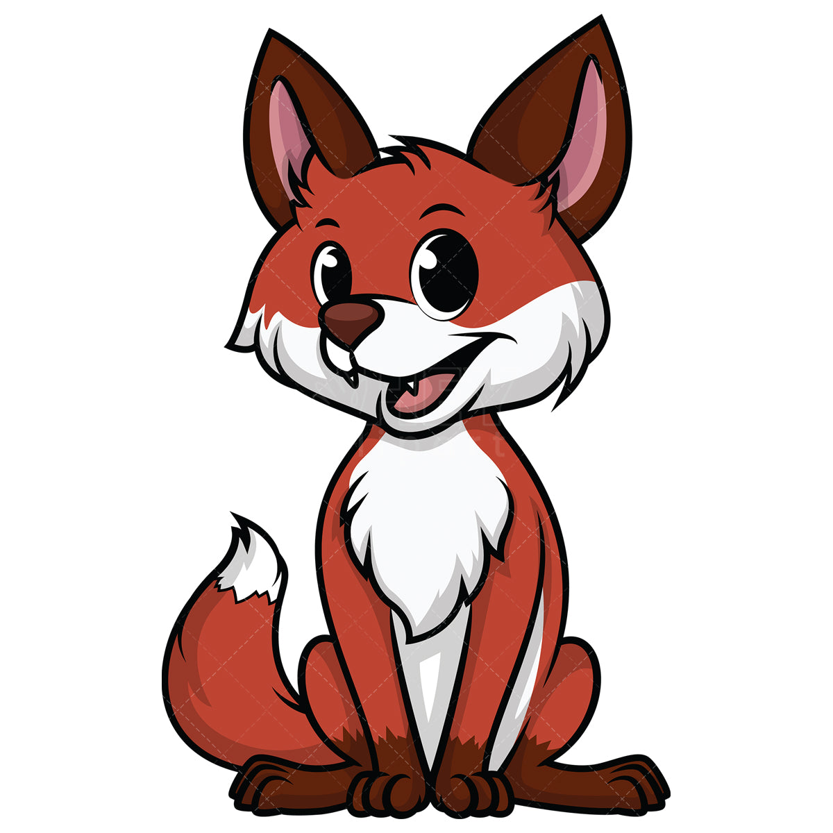 Royalty-free stock vector illustration of a fox sitting down.