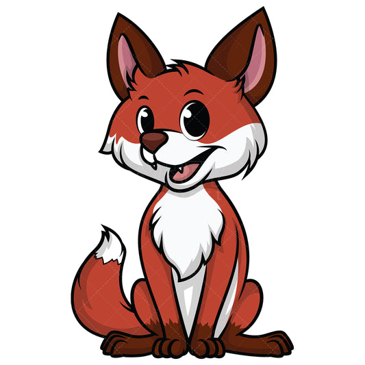 Royalty-free stock vector illustration of a fox sitting down.