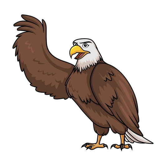 Bald eagle raising wing. PNG - JPG and vector EPS (infinitely scalable).