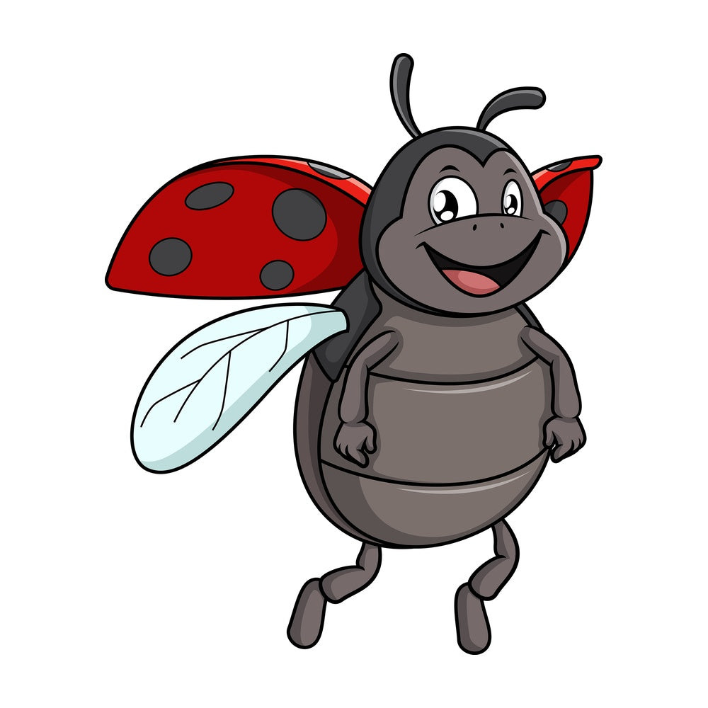 Happy ladybug. PNG - JPG and vector EPS (infinitely scalable).