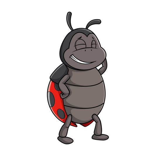 Shy ladybug. PNG - JPG and vector EPS (infinitely scalable).