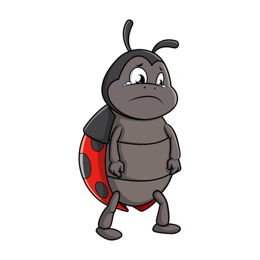 Sad ladybug. PNG - JPG and vector EPS (infinitely scalable).
