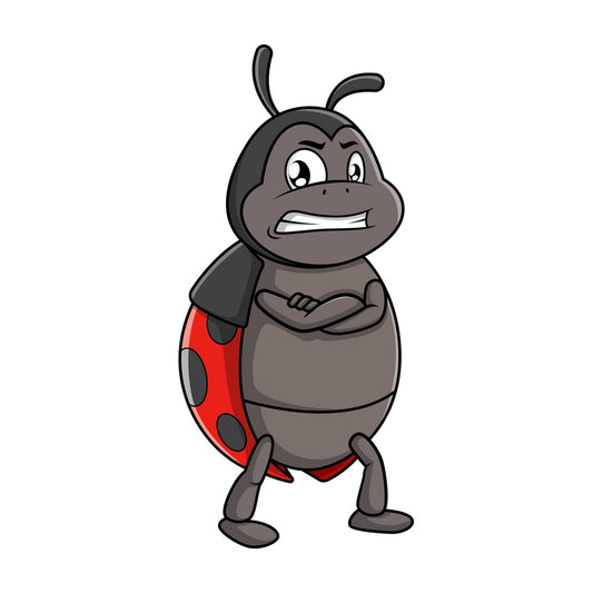 Angry ladybug. PNG - JPG and vector EPS (infinitely scalable).