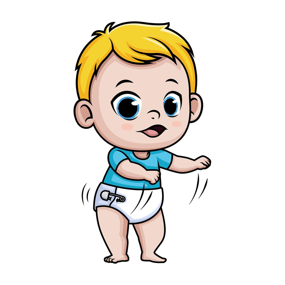 Baby boy doing the floss dance. PNG - JPG and vector EPS (infinitely scalable).