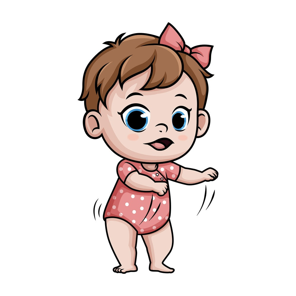 Baby girl doing the floss dance. PNG - JPG and vector EPS (infinitely scalable).