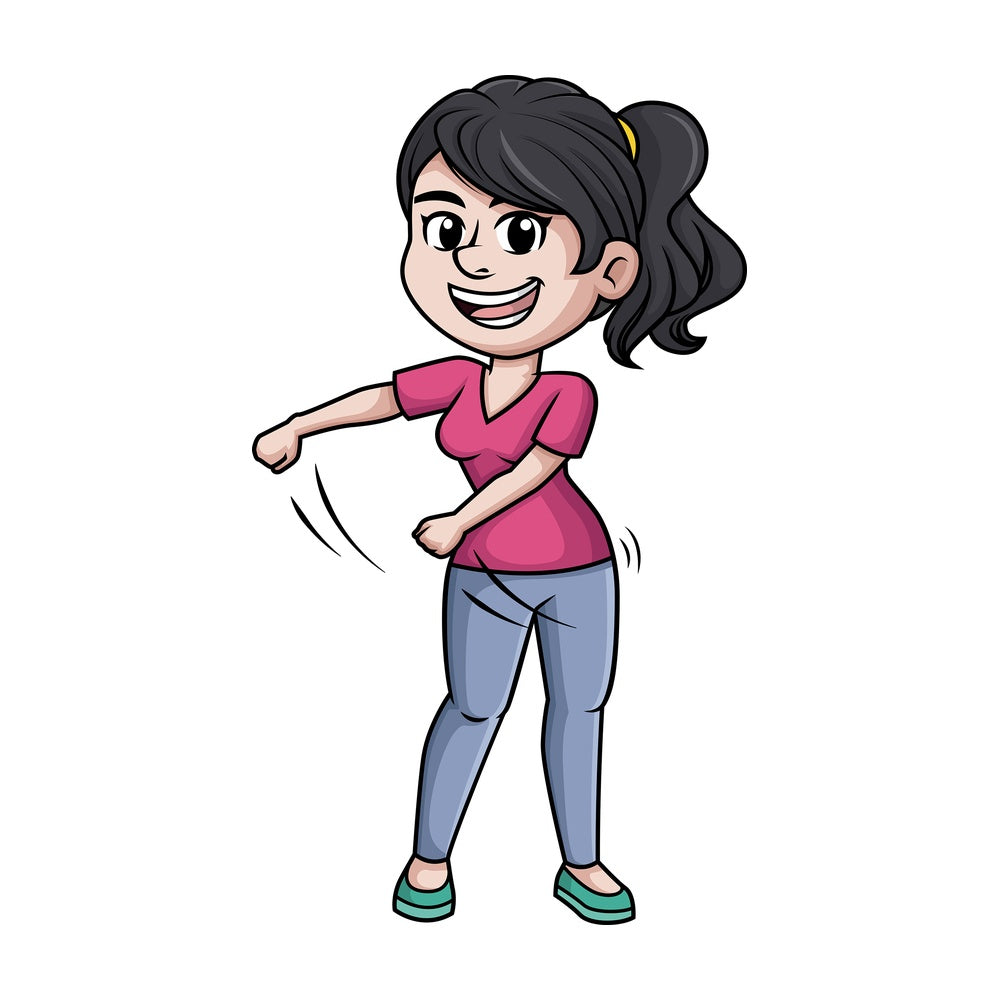 Woman doing the floss dance. PNG - JPG and vector EPS (infinitely scalable).