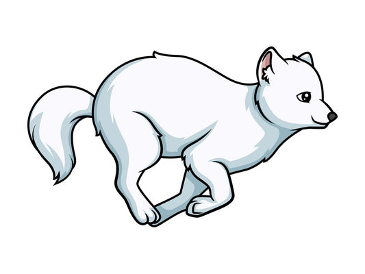 Arctic fox running. PNG - JPG and vector EPS (infinitely scalable).