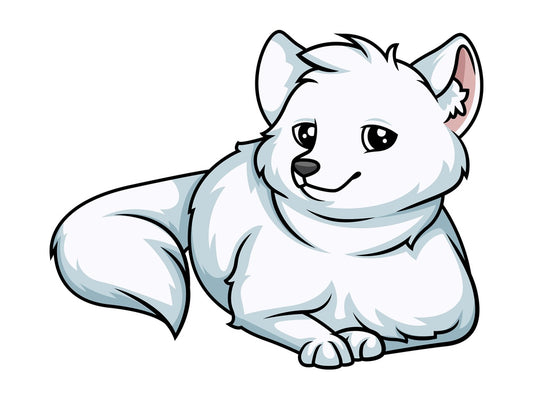 Polar fox lying down. PNG - JPG and vector EPS (infinitely scalable).