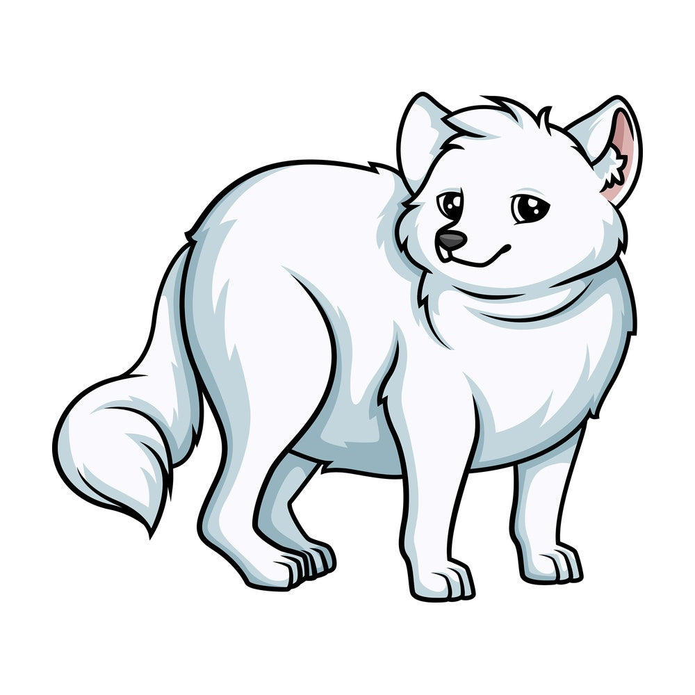 Chubby snow fox. PNG - JPG and vector EPS (infinitely scalable).