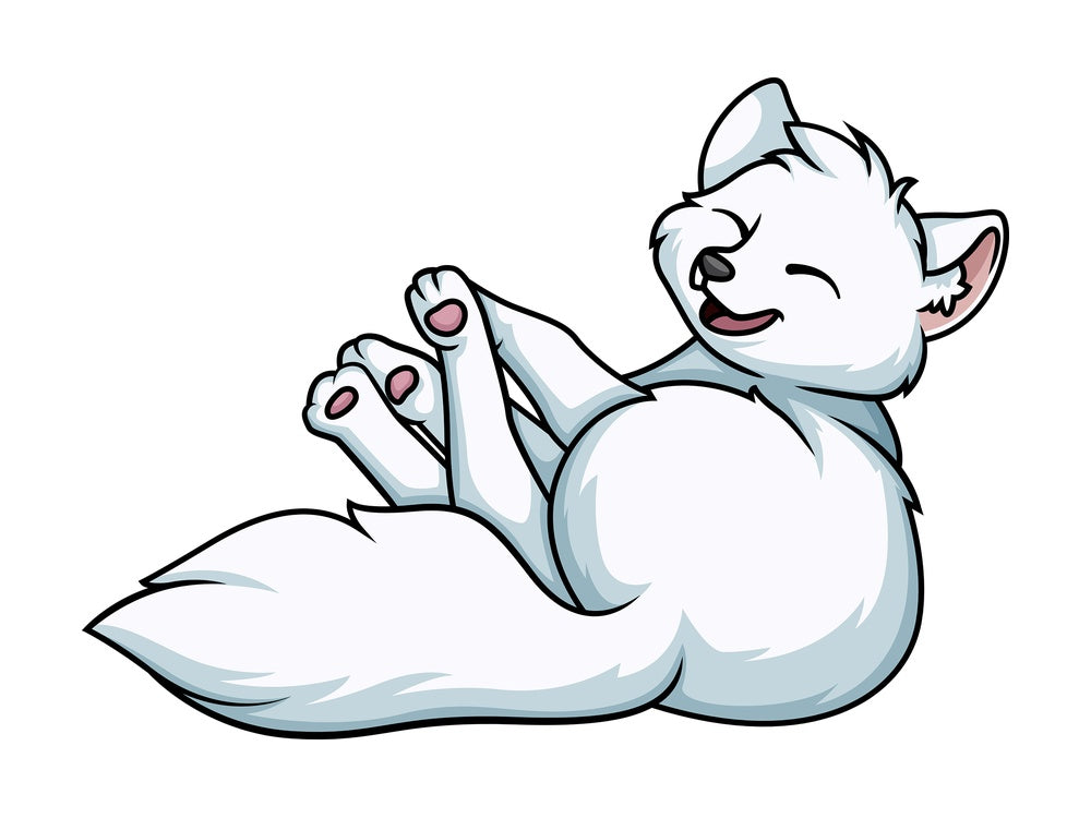 Playful white fox. PNG - JPG and vector EPS (infinitely scalable).