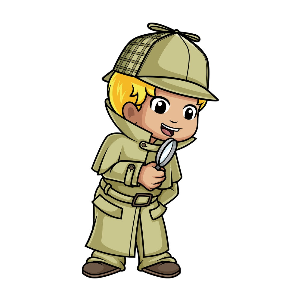 Little boy detective. PNG - JPG and vector EPS (infinitely scalable).