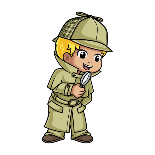 Little boy detective. PNG - JPG and vector EPS (infinitely scalable).