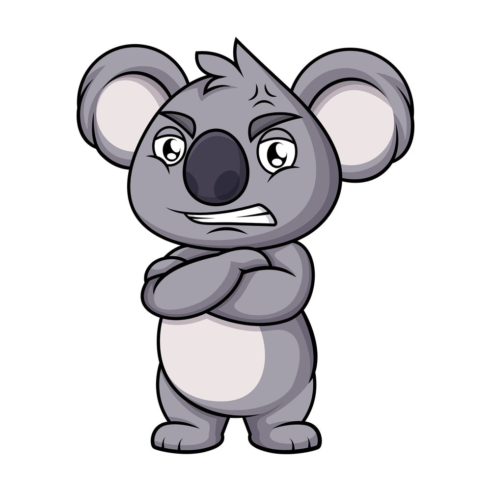 Angry koala bear. PNG - JPG and vector EPS (infinitely scalable). Image isolated on transparent background.