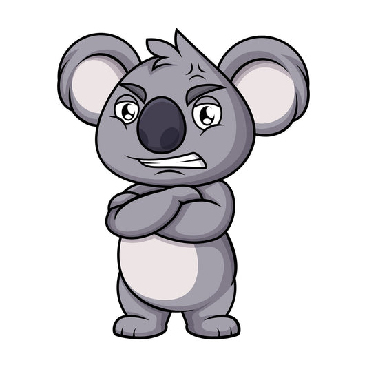 Angry koala bear. PNG - JPG and vector EPS (infinitely scalable). Image isolated on transparent background.