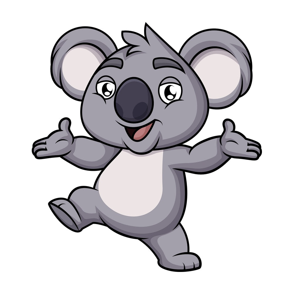 Happy koala bear. PNG - JPG and vector EPS (infinitely scalable). Image isolated on transparent background.