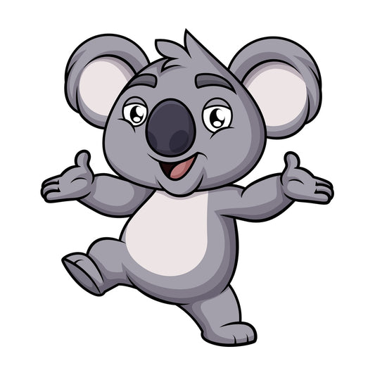 Happy koala bear. PNG - JPG and vector EPS (infinitely scalable). Image isolated on transparent background.