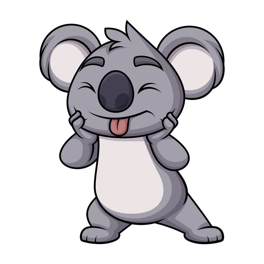 Playful koala bear. PNG - JPG and vector EPS (infinitely scalable). Image isolated on transparent background.