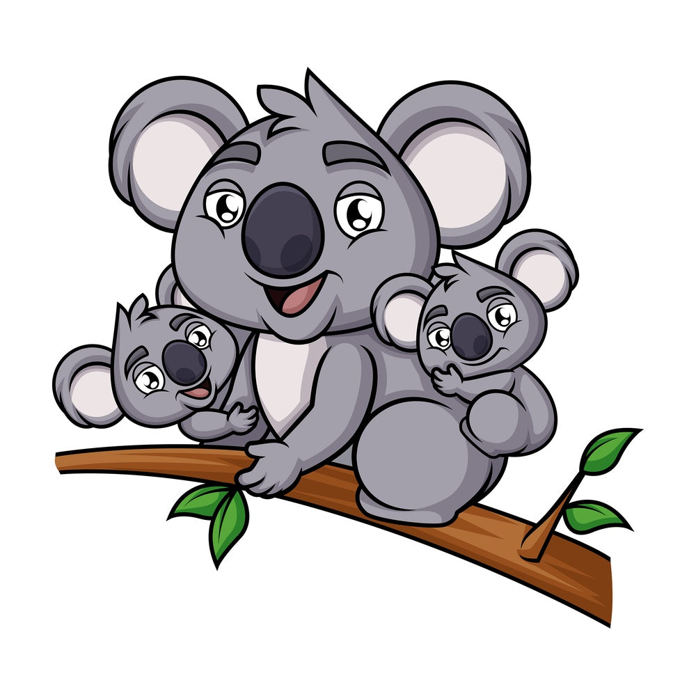 Koala family. PNG - JPG and vector EPS (infinitely scalable). Image isolated on transparent background.