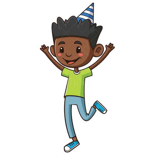 Royalty-free stock vector illustration of a african-american birthday boy.