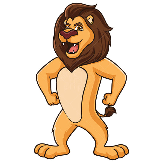 Royalty-free stock vector illustration of an angry lion roaring.