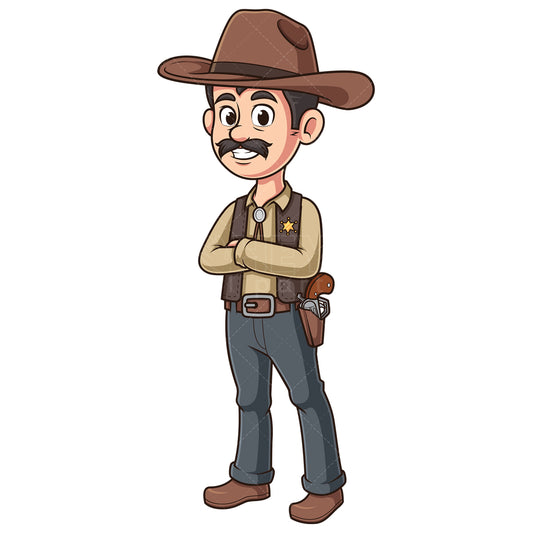 Royalty-free stock vector illustration of a confident sheriff.