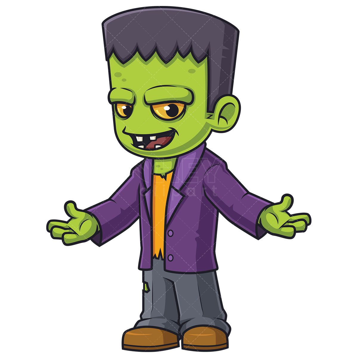 Royalty-free stock vector illustration of a cute frankenstein monster.