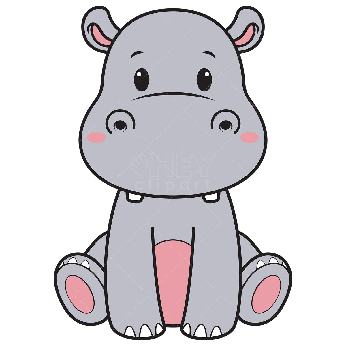 Royalty-free vector illustration of a cute hippo.