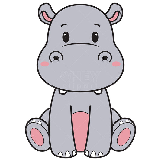 Royalty-free vector illustration of a cute hippo.