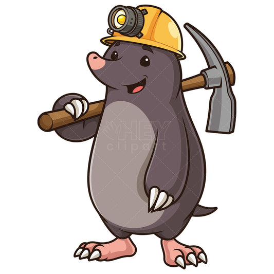 Royalty-free stock vector illustration of a cute mole miner.