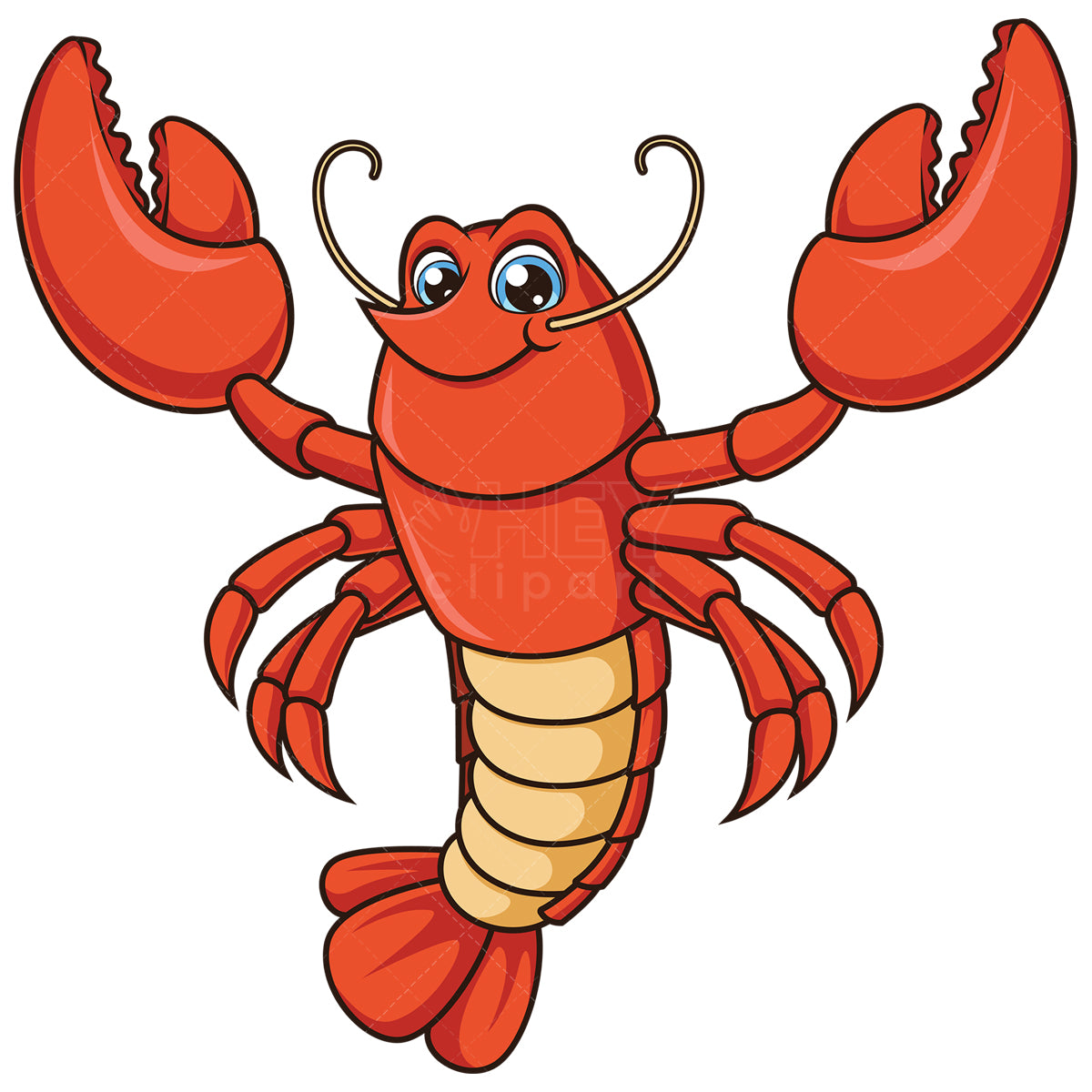 Royalty-free stock vector illustration of a cute red lobster.