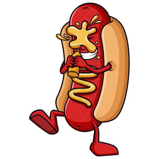 Royalty-free stock vector illustration of a funny hot dog.