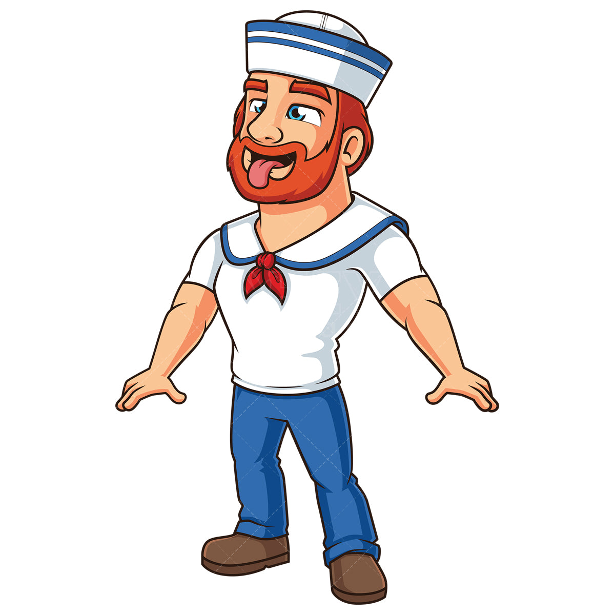 Royalty-free stock vector illustration of a funny sailor.