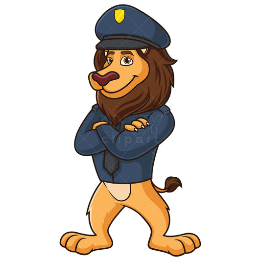 Royalty-free stock vector illustration of a lion policeman.