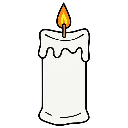 Royalty-free vector illustration of a lit white candle.