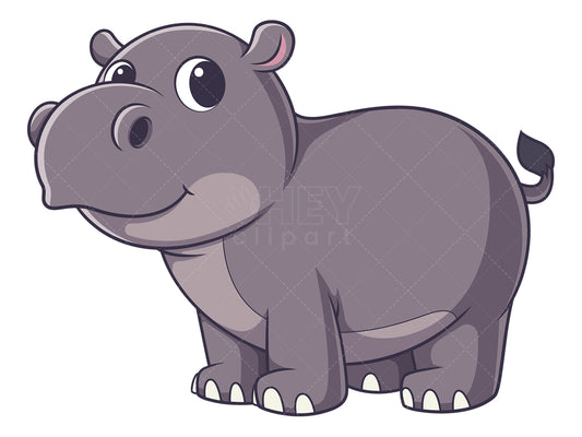 Royalty-free stock vector illustration of a little hippo.