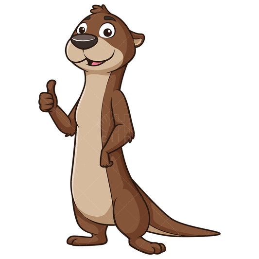 Royalty-free stock vector illustration of an otter thumbs up.
