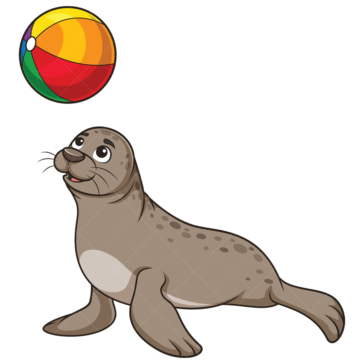 Royalty-free stock vector illustration of a playful sea lion.