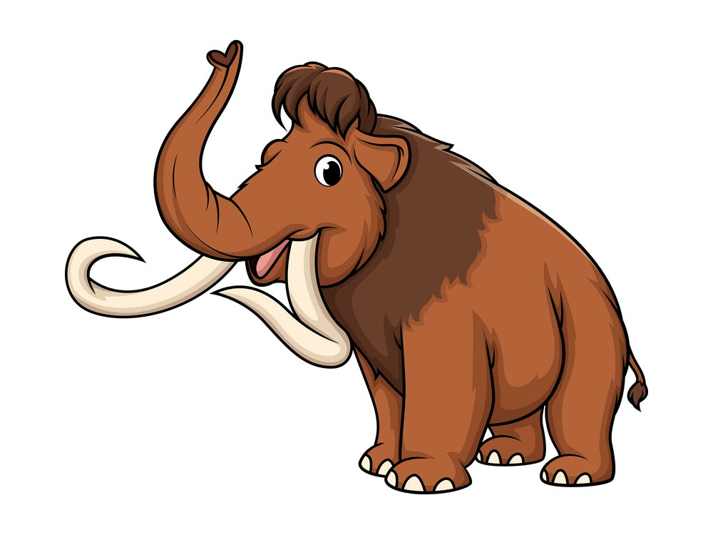 Happy mammoth. PNG - JPG and vector EPS (infinitely scalable).