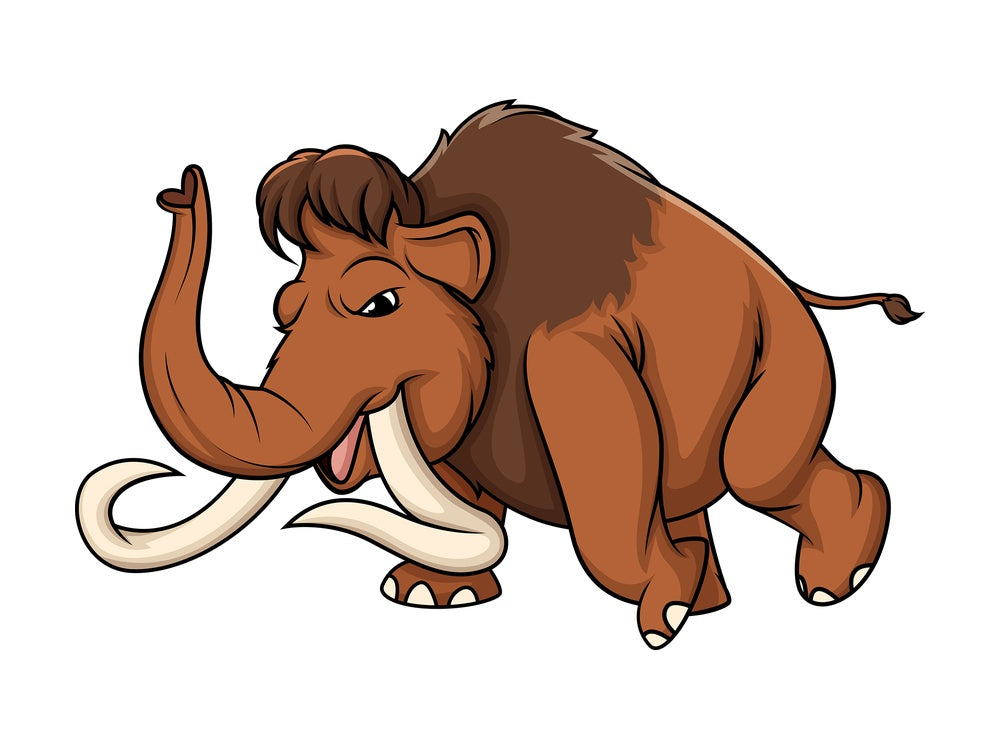 Charging mammoth. PNG - JPG and vector EPS (infinitely scalable).