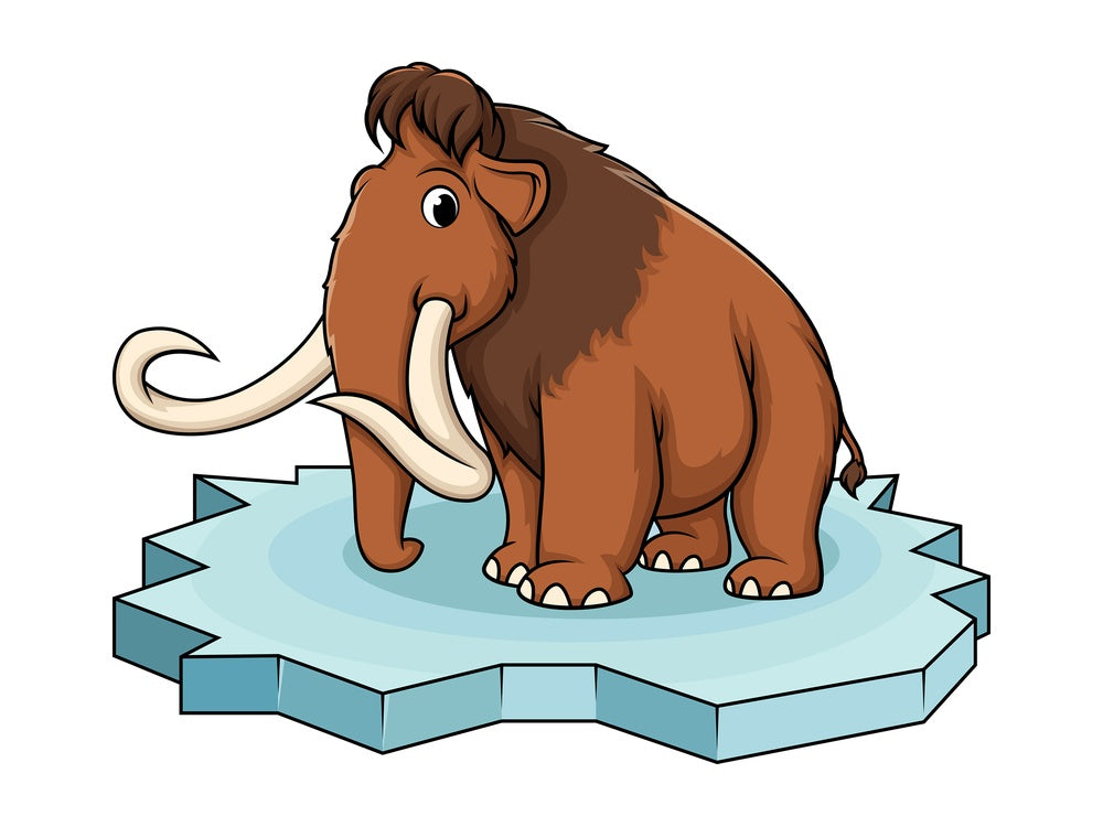 Mammoth on ice floe. PNG - JPG and vector EPS (infinitely scalable).